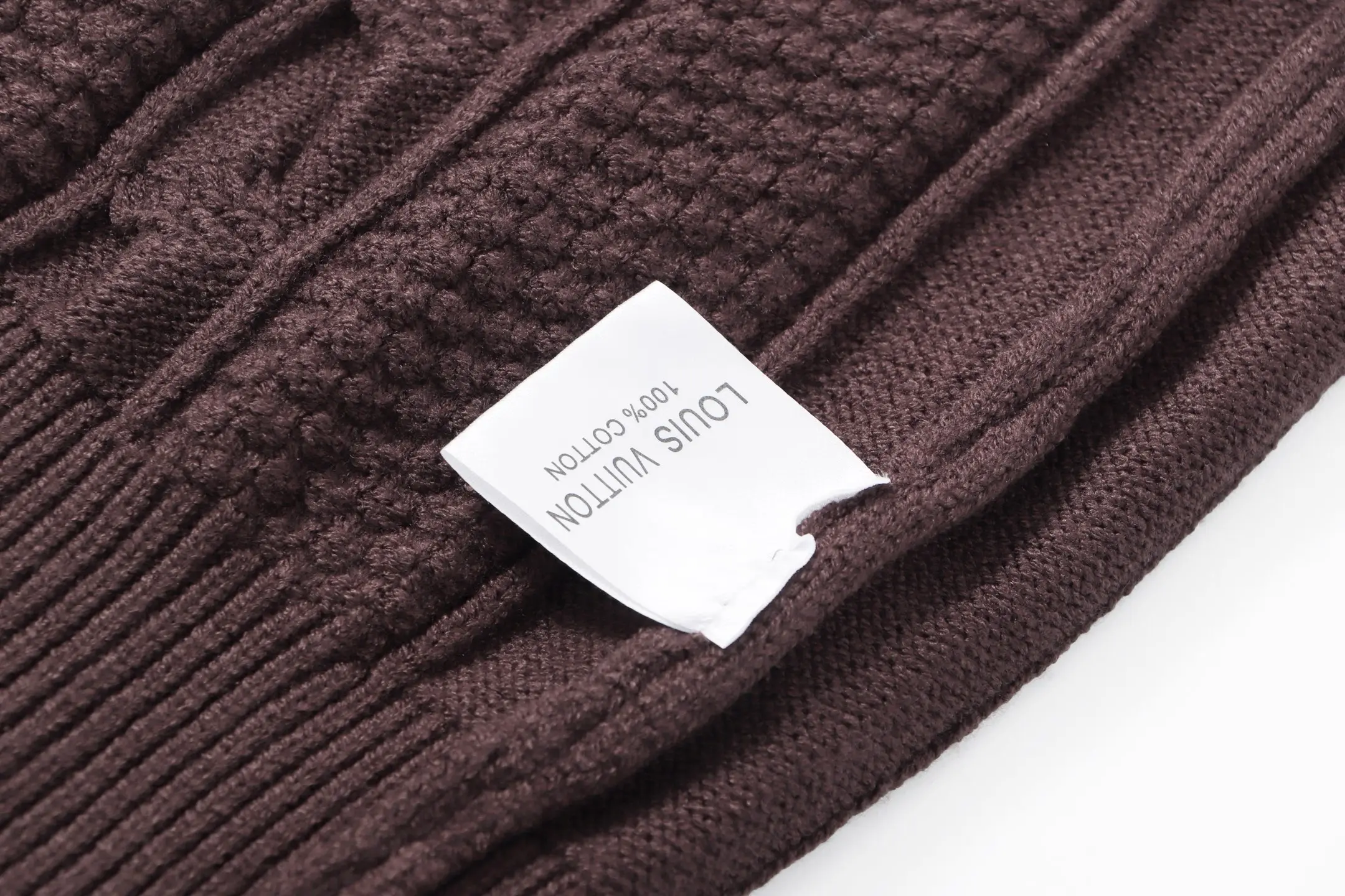 Cable-Knit Crew-Neck Sweater with Leather Logo Patch D23023451 — view 7