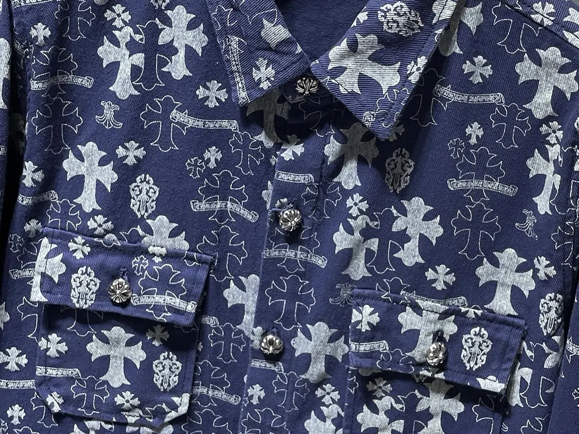 Monogram Cross Print Denim Shirt Jacket D23023468 — view 3