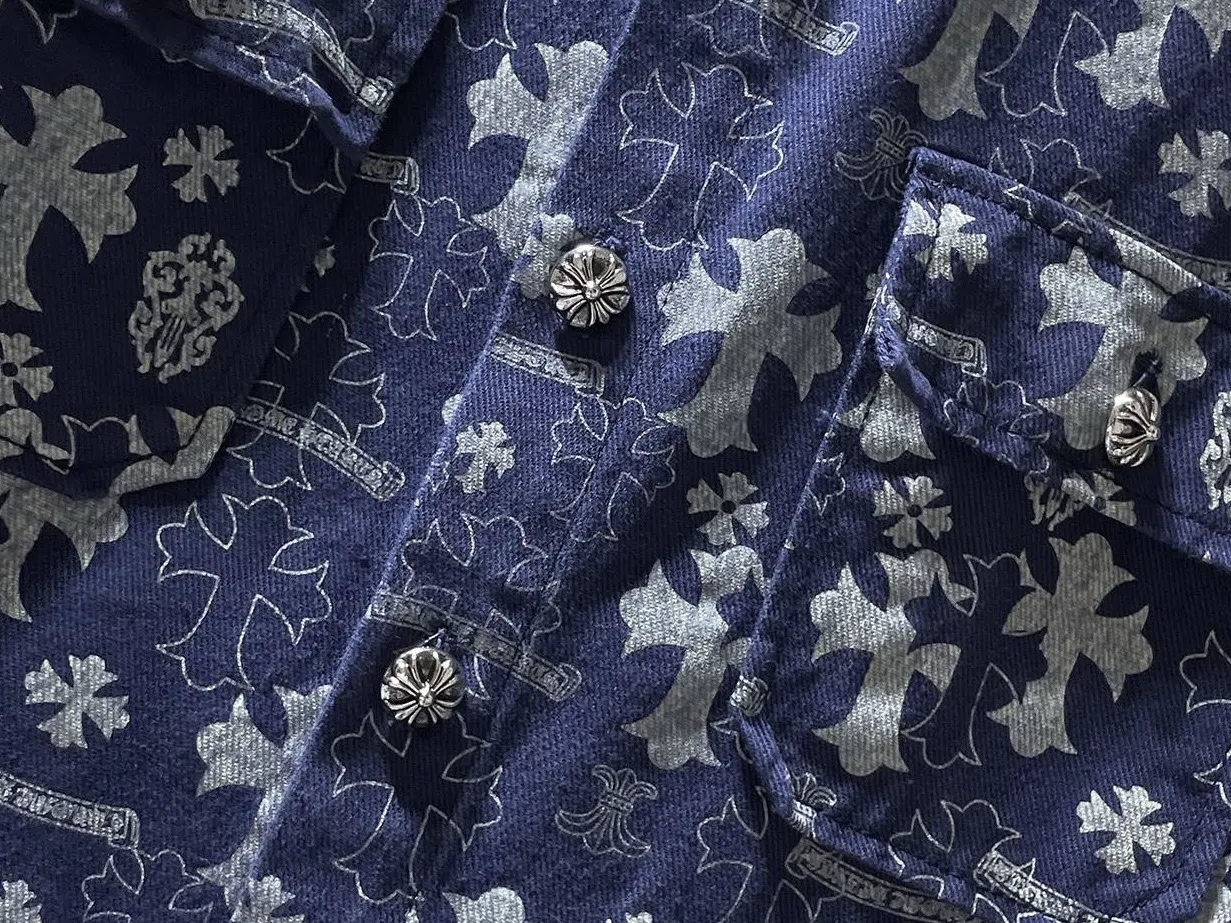 Monogram Cross Print Denim Shirt Jacket D23023468 — view 4