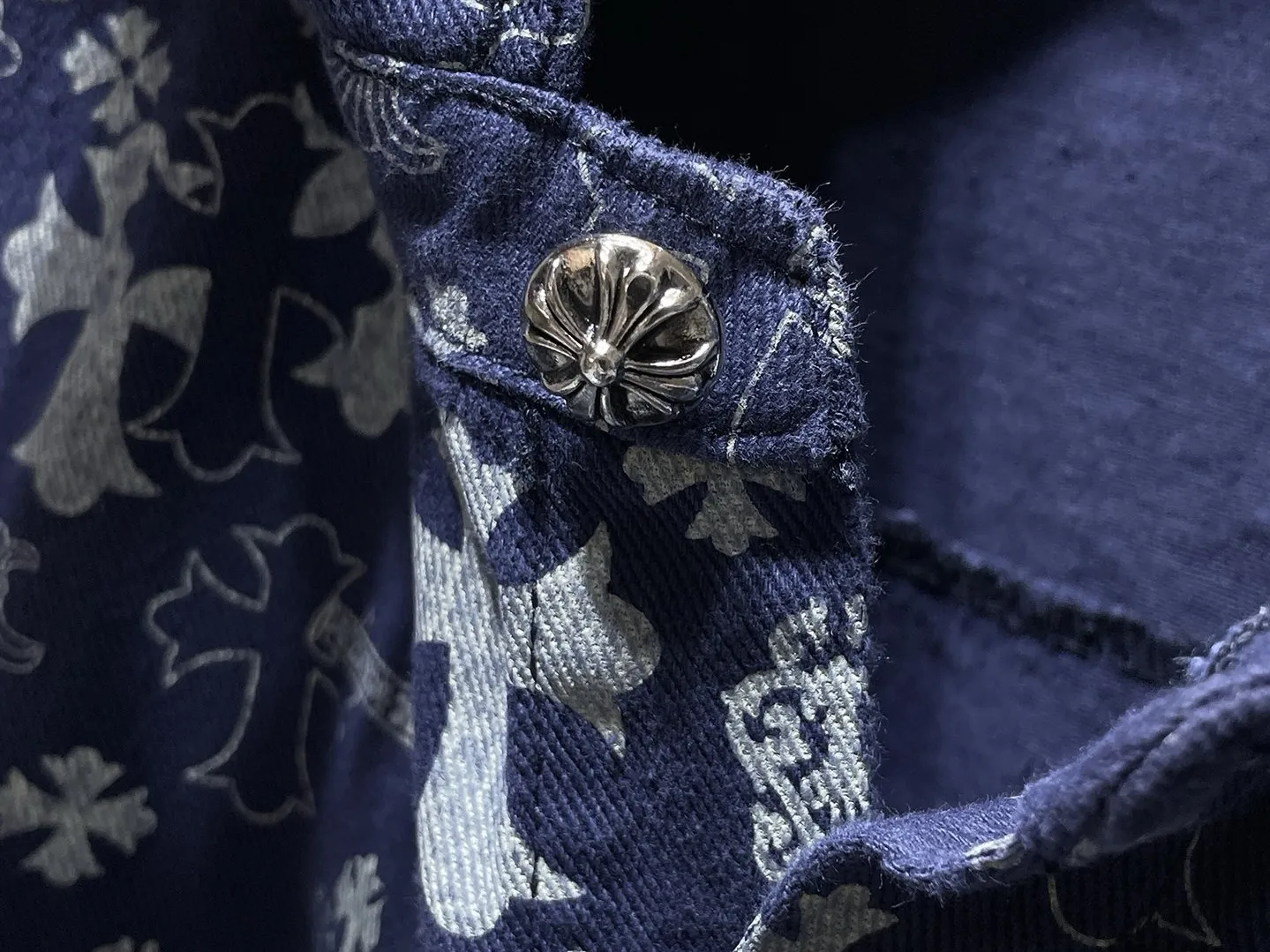 Monogram Cross Print Denim Shirt Jacket D23023468 — view 6