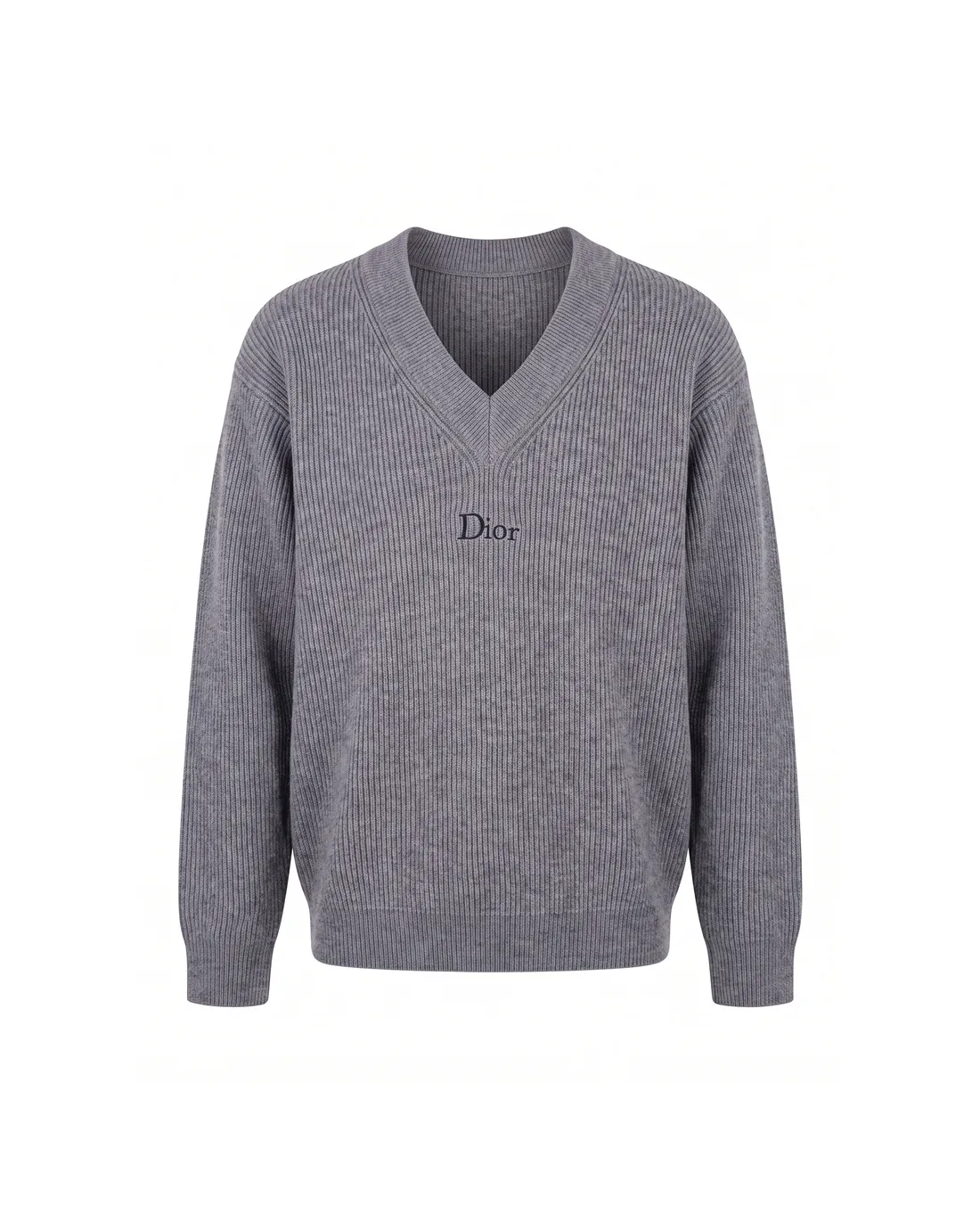 Logo-Embroidered V-Neck Ribbed Sweater D23023377