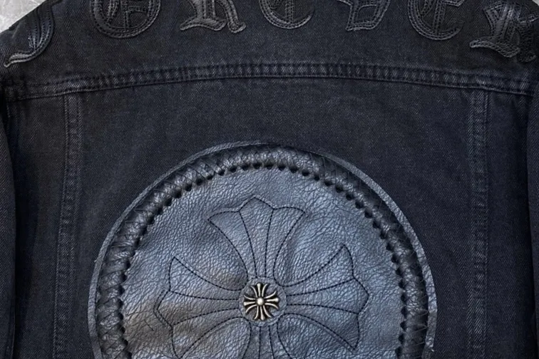Embroidered Leather-Patch Denim Jacket D25023461 — view 7
