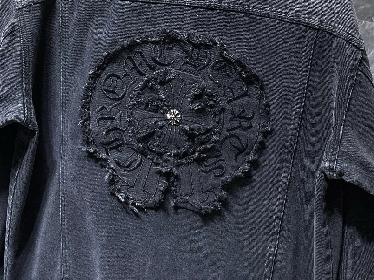 Embroidered Leather-Patch Denim Jacket D25023460 — view 6