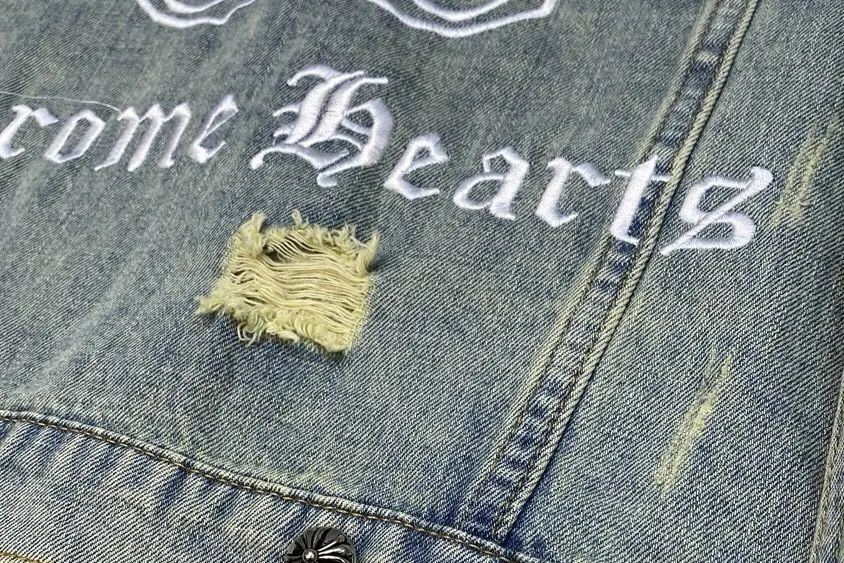 Embroidered Distressed Denim Jacket D25023462 — view 8