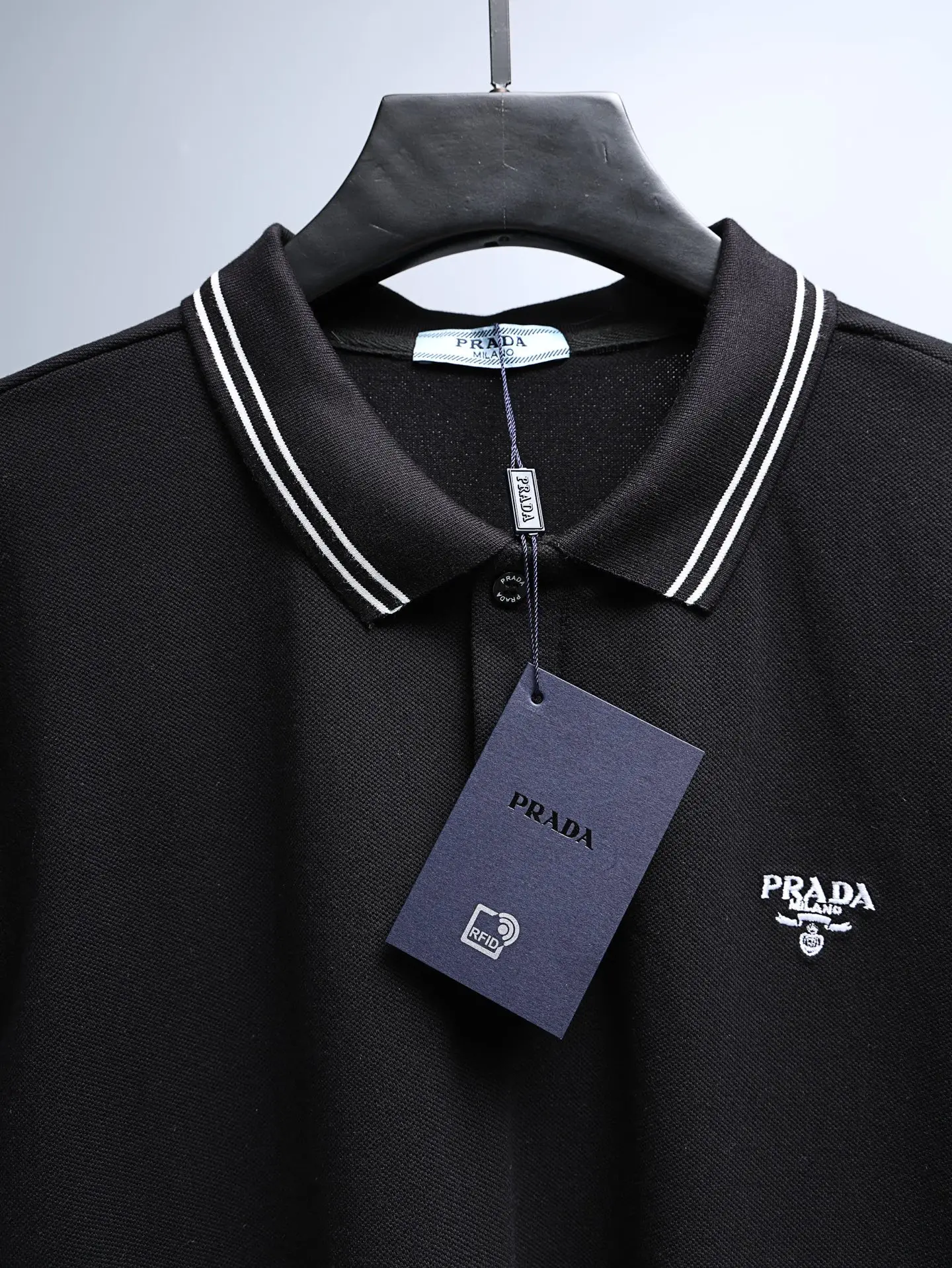 Logo-Embroidered Tipped Cotton-Piqué Polo Shirt D14011636 — view 4