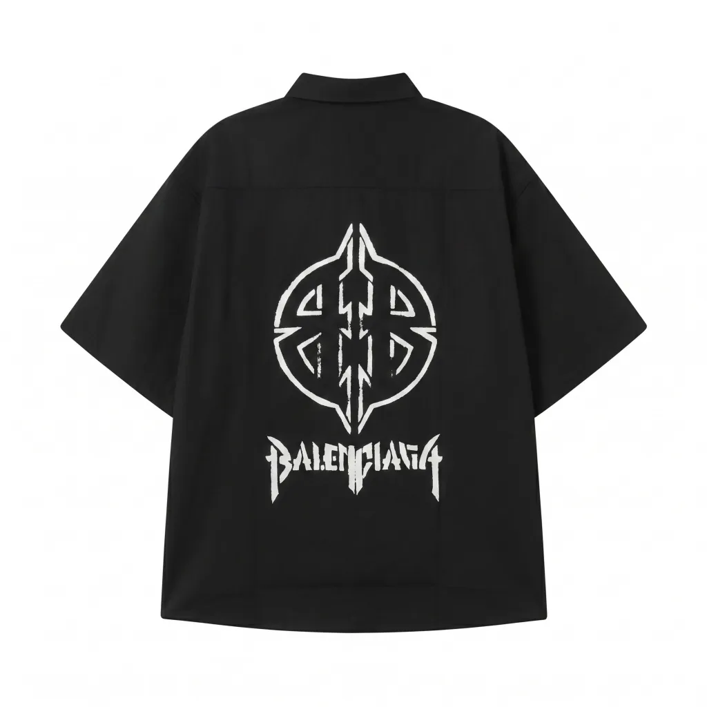 Logo Graphic Short-Sleeve Button-Down Shirt D16511692 — view 2