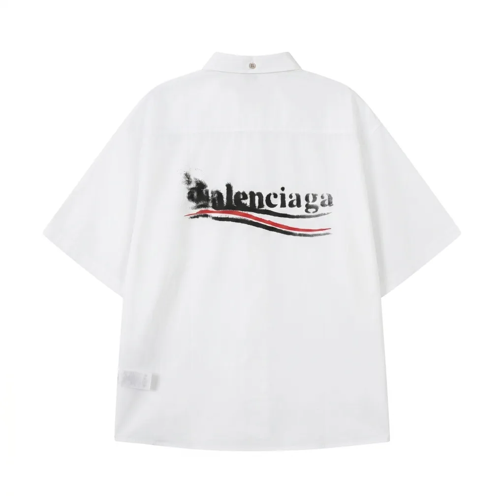Logo Print Short-Sleeve Cotton Shirt D16511698 — view 2