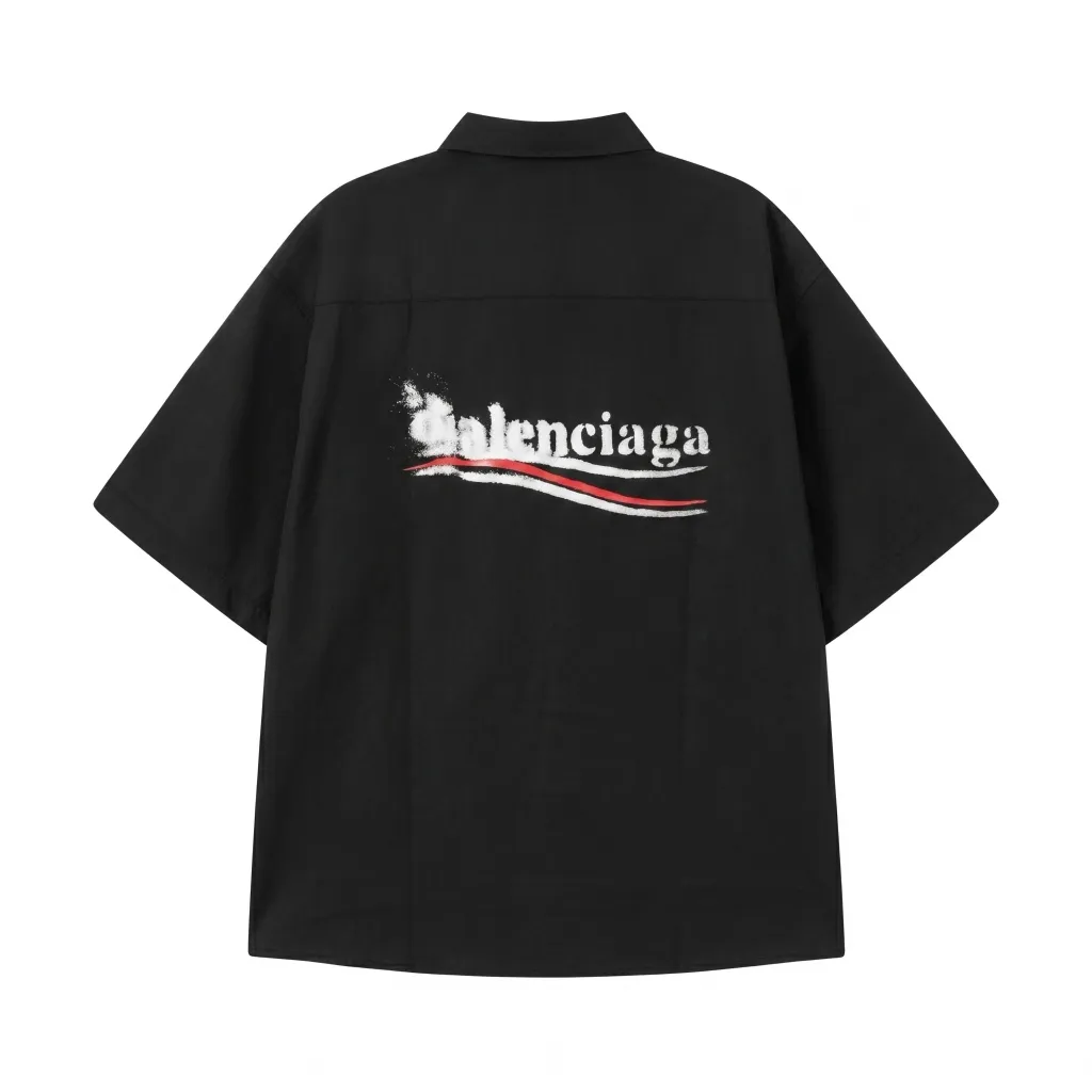 Logo Print Short-Sleeve Cotton Shirt D16511697 — view 2