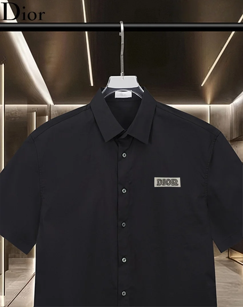 Logo-Embroidered Short-Sleeved Cotton Shirt D17511712 — view 3