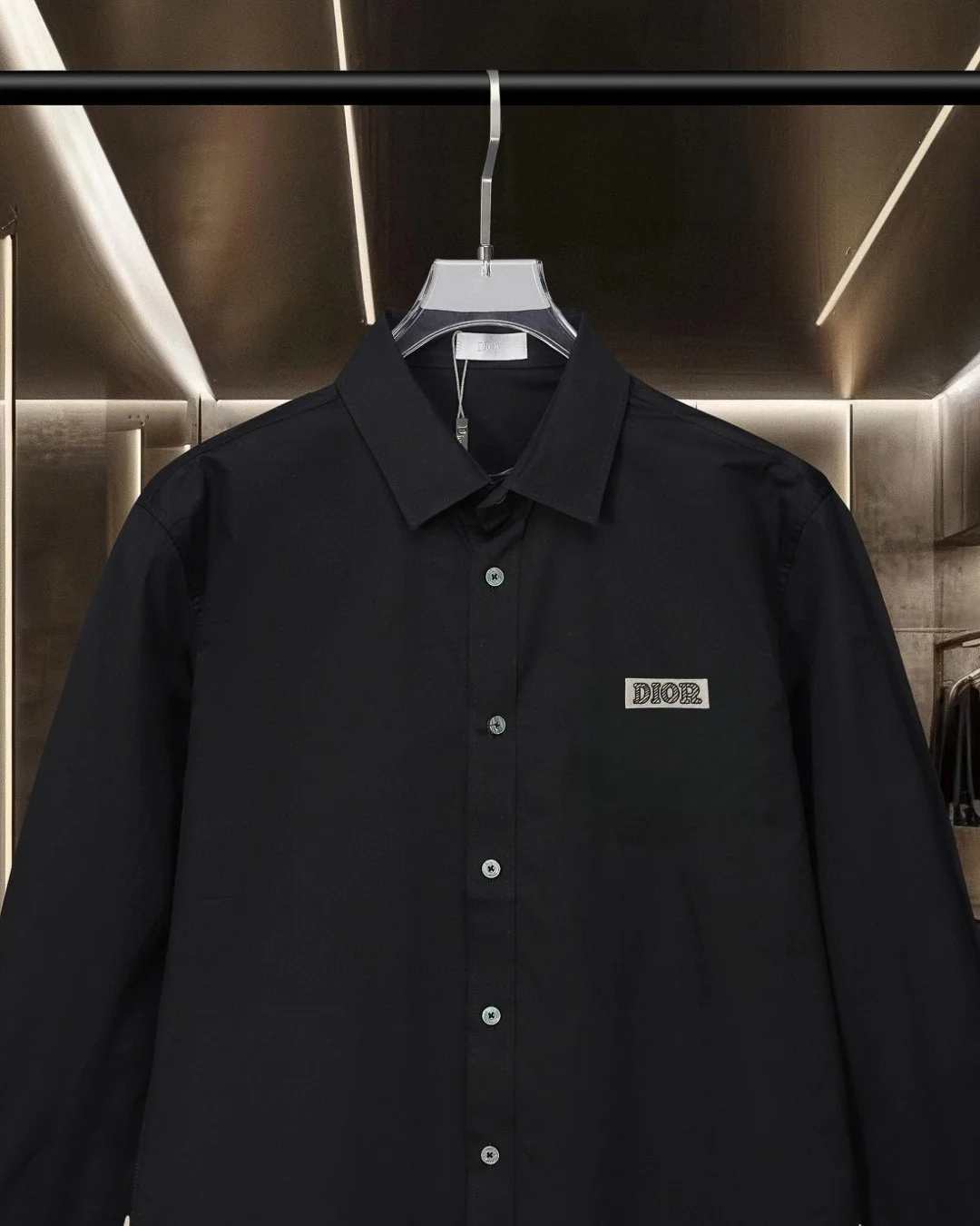 Logo Embroidered Cotton Long-Sleeve Shirt D17811714 — view 3