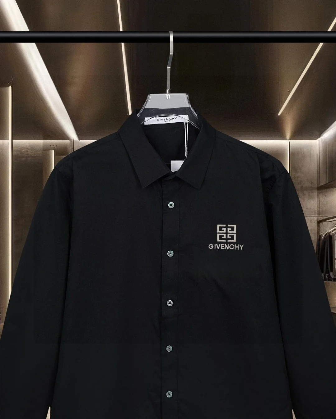 Logo-Embroidered Cotton Long-Sleeve Shirt D17811732 — view 3