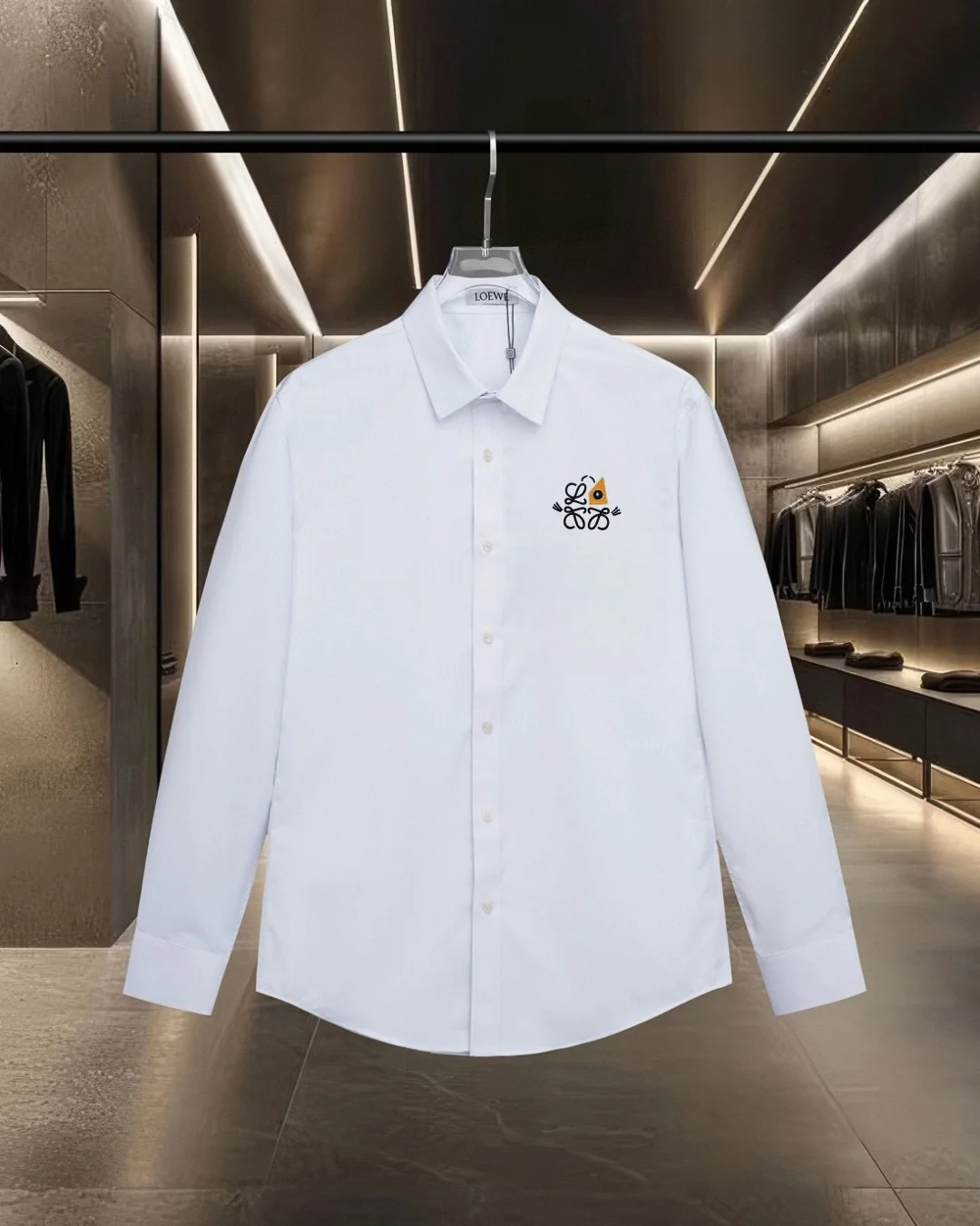 Anagram Logo Embroidered Cotton Shirt D17811729