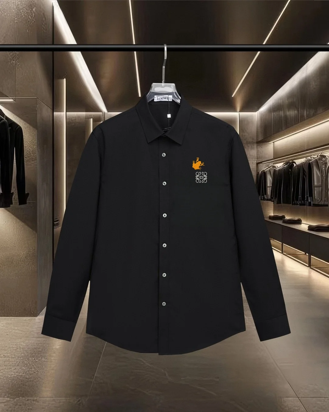 Anagram Logo Embroidered Cotton Shirt D17811726