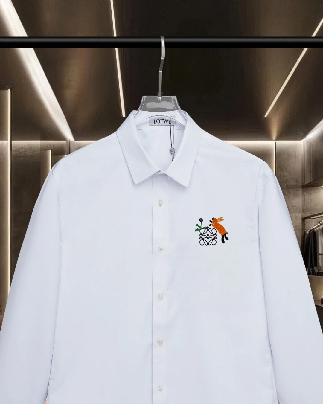 Anagram Logo Embroidered Cotton Shirt D17811725 — view 3