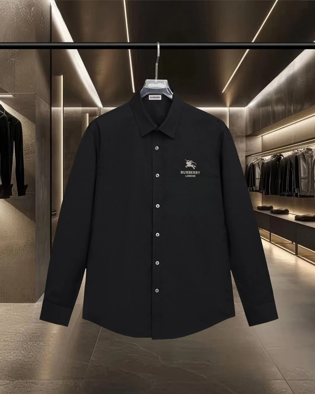 Logo-Embroidered Cotton Long-Sleeve Shirt D17811730