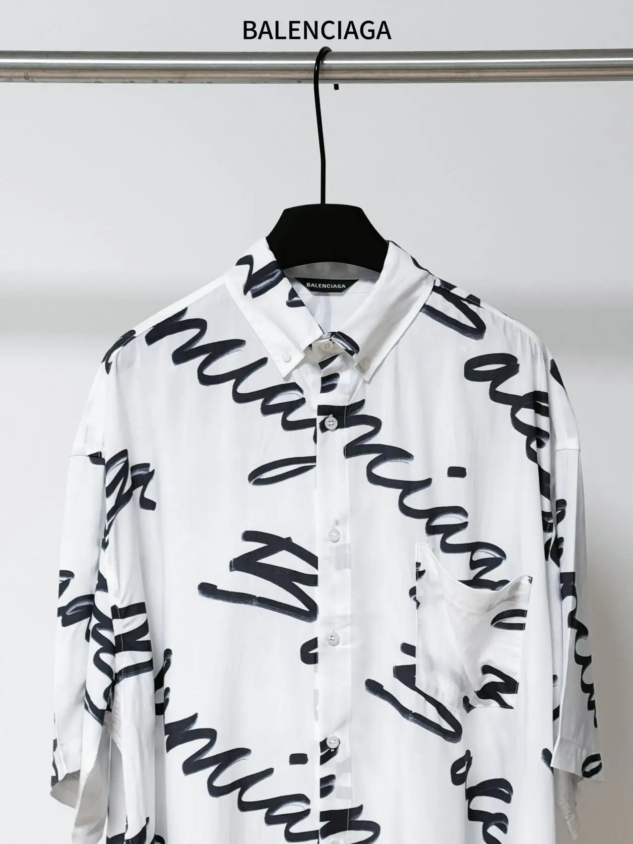 Logo-Print Cotton-Poplin Short-Sleeved Shirt D20011700 — view 3