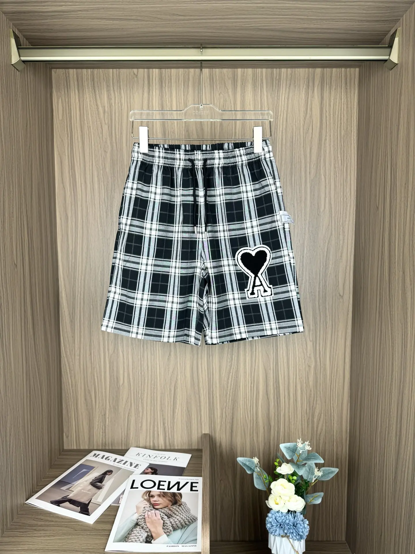 Ami de Coeur Checkered Drawstring Shorts D11511672