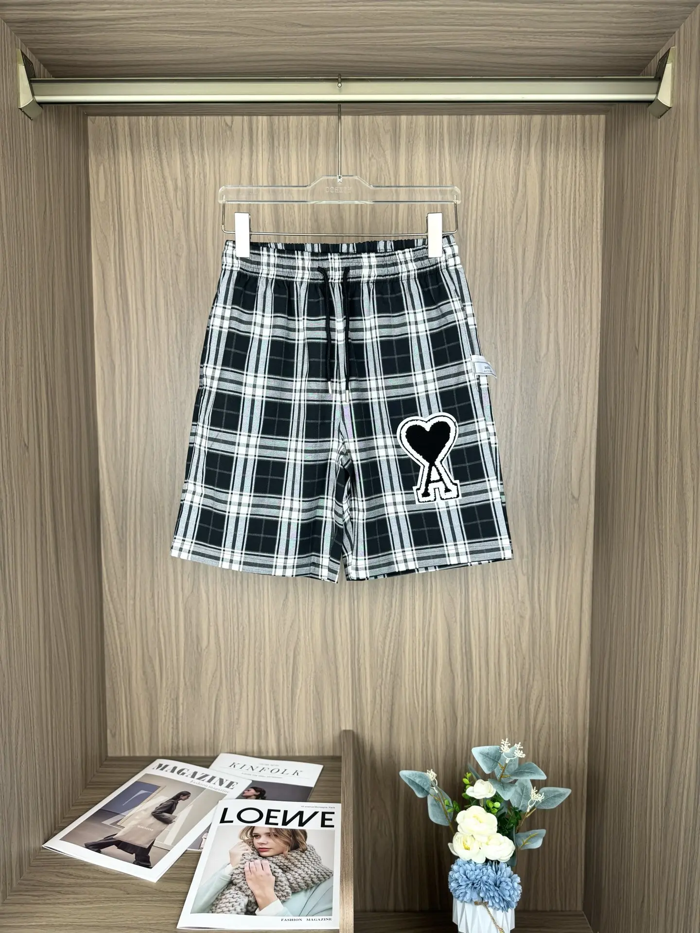 Ami de Coeur Checkered Drawstring Shorts D11511672