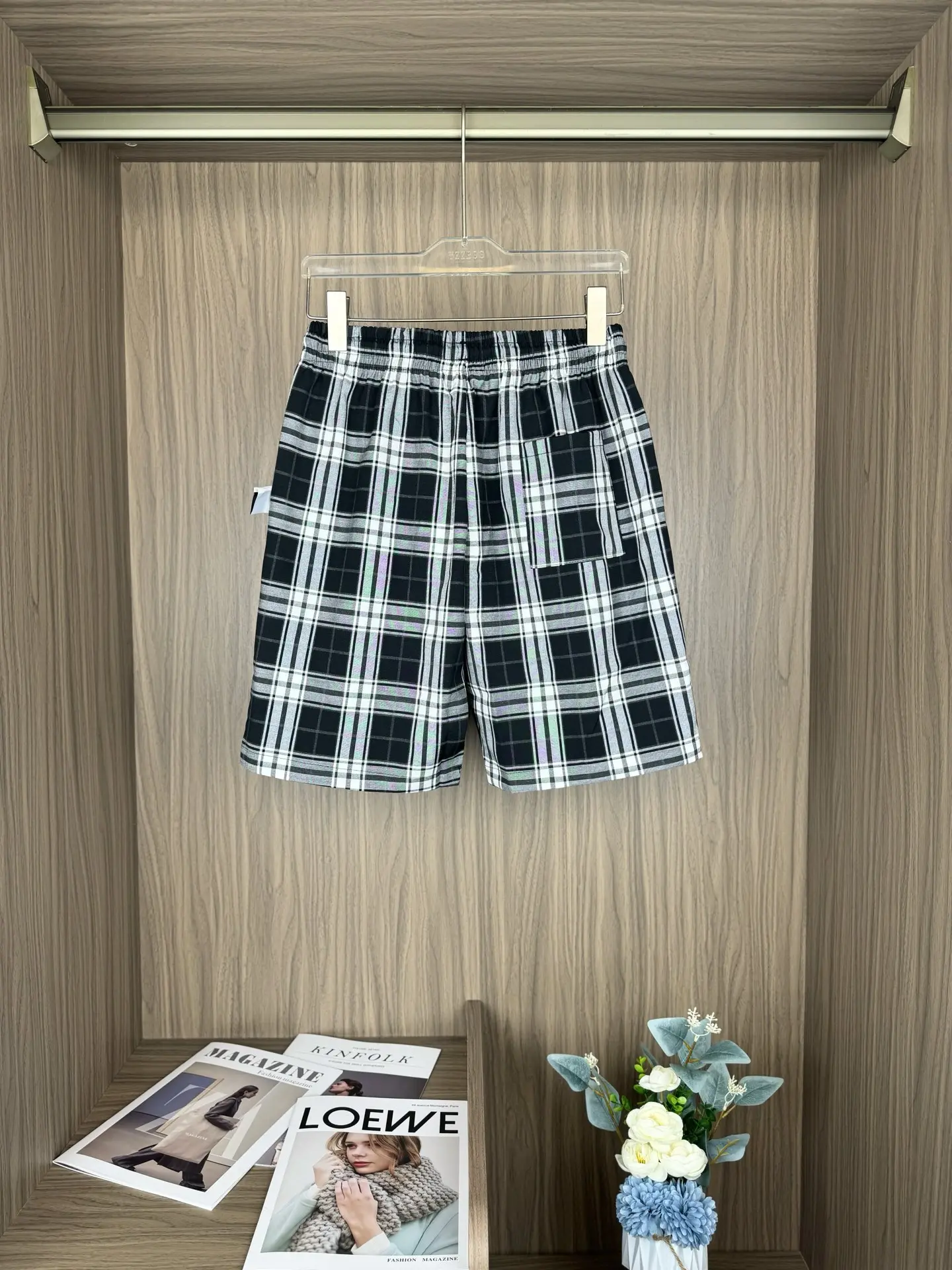 Ami de Coeur Checkered Drawstring Shorts D11511672 — view 2