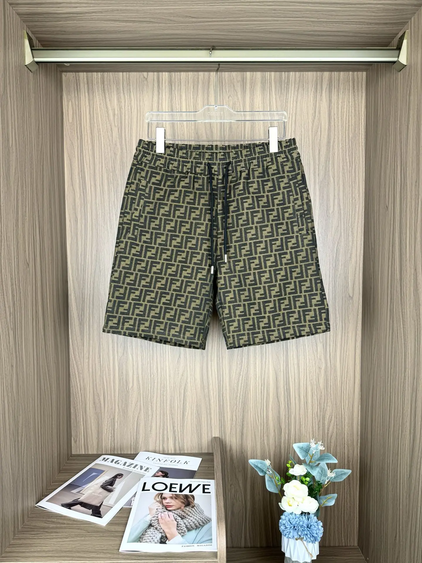 FF Logo Jacquard Drawstring Shorts D13511675