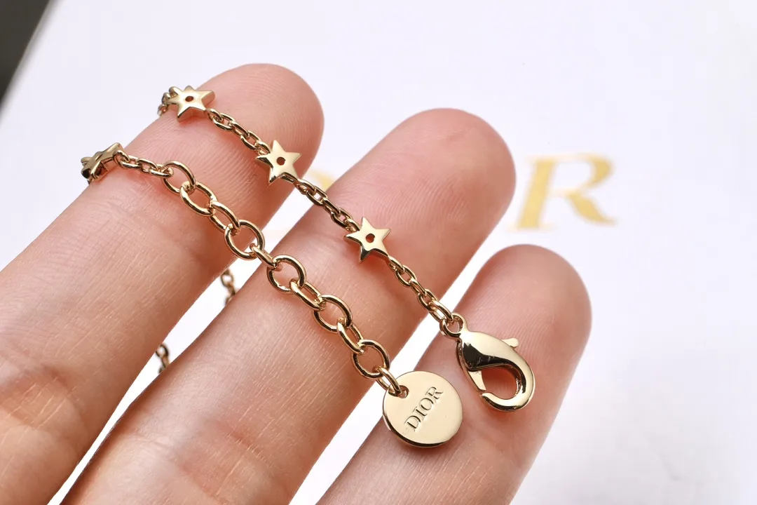 Star and Pearl Charm Bracelet (Gold-Plated Brass) D13517734 — view 6