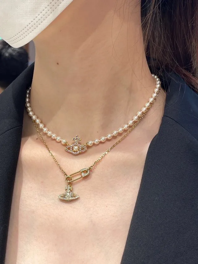 Orb Enamel and Crystal Faux-Pearl Necklace D16516660 — view 8