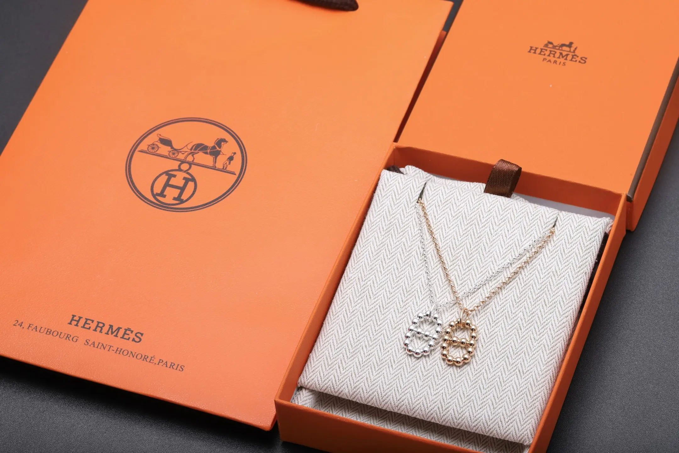Hermès Pig Nose Pendant Necklace (Gold-Plated Brass) D20518421 — view 2