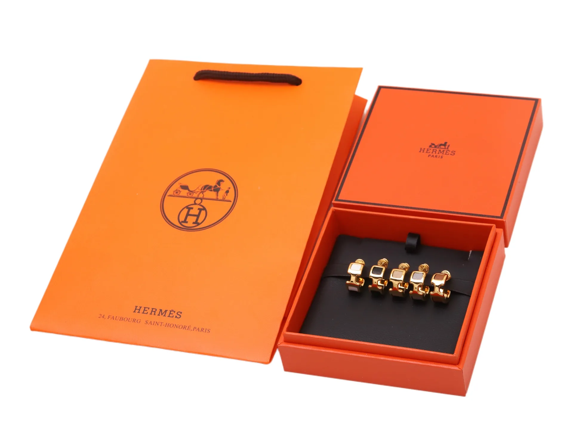 O’Maillon Leather-Inlay Hoop Earrings D14017472 — view 4