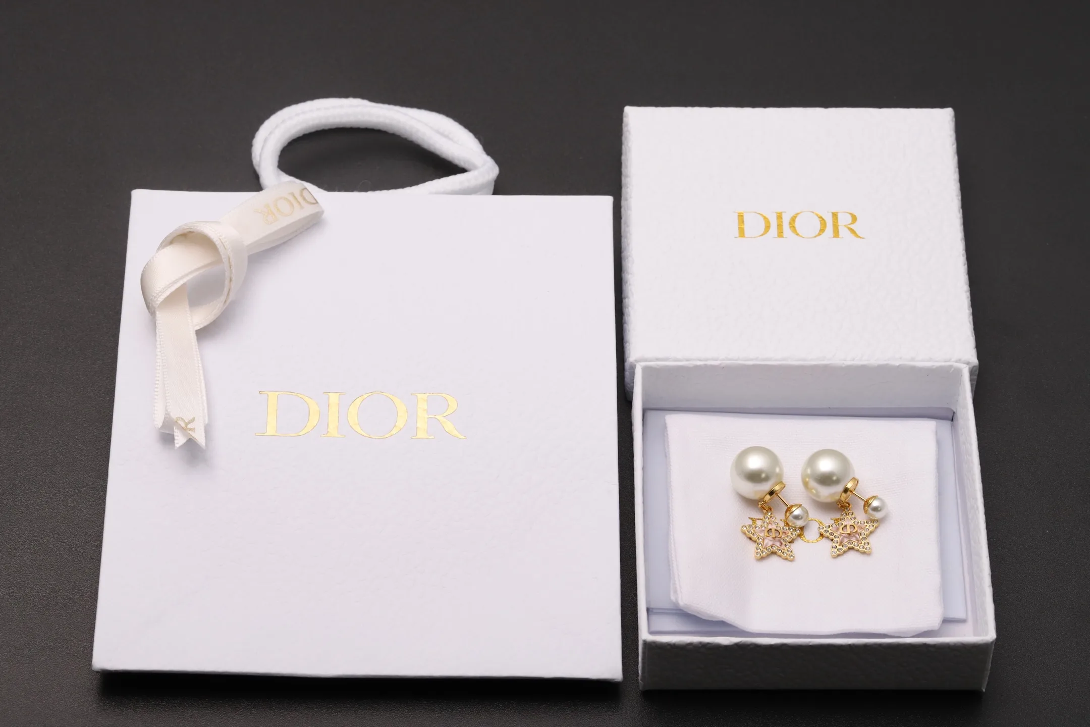 Tribales Star and Pearl Drop Earrings D14017195 — view 2