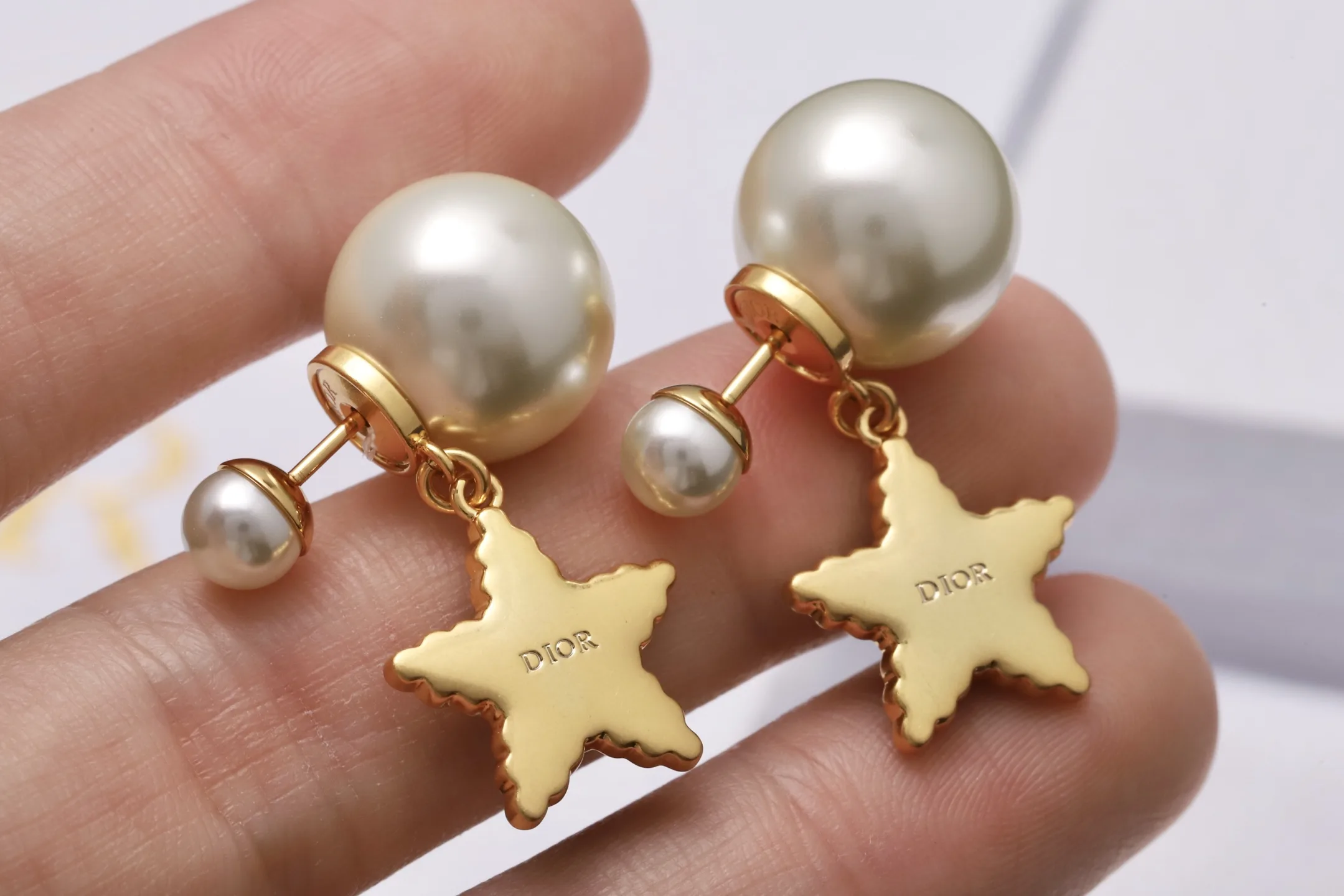 Tribales Star and Pearl Drop Earrings D14017195 — view 5