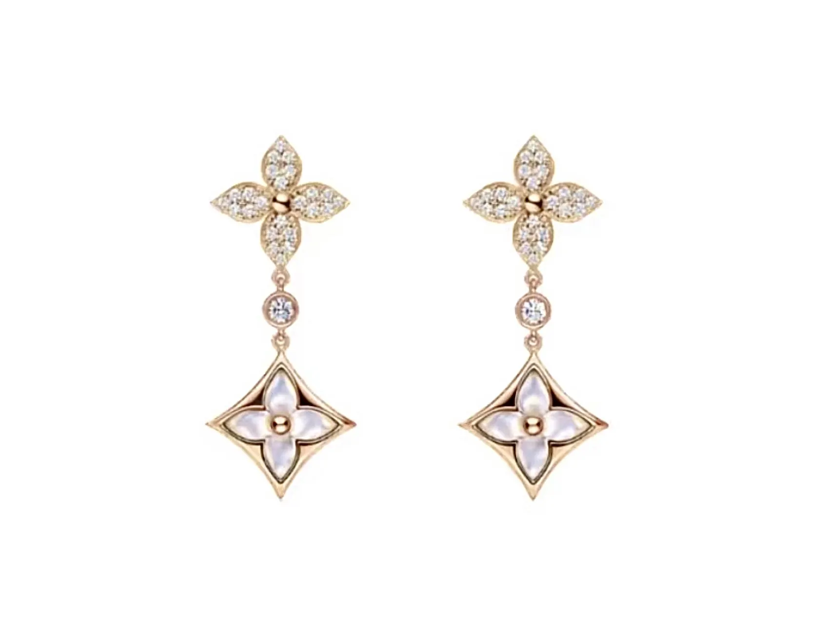 Star Blossom Monogram Flower Drop Earrings D28017265