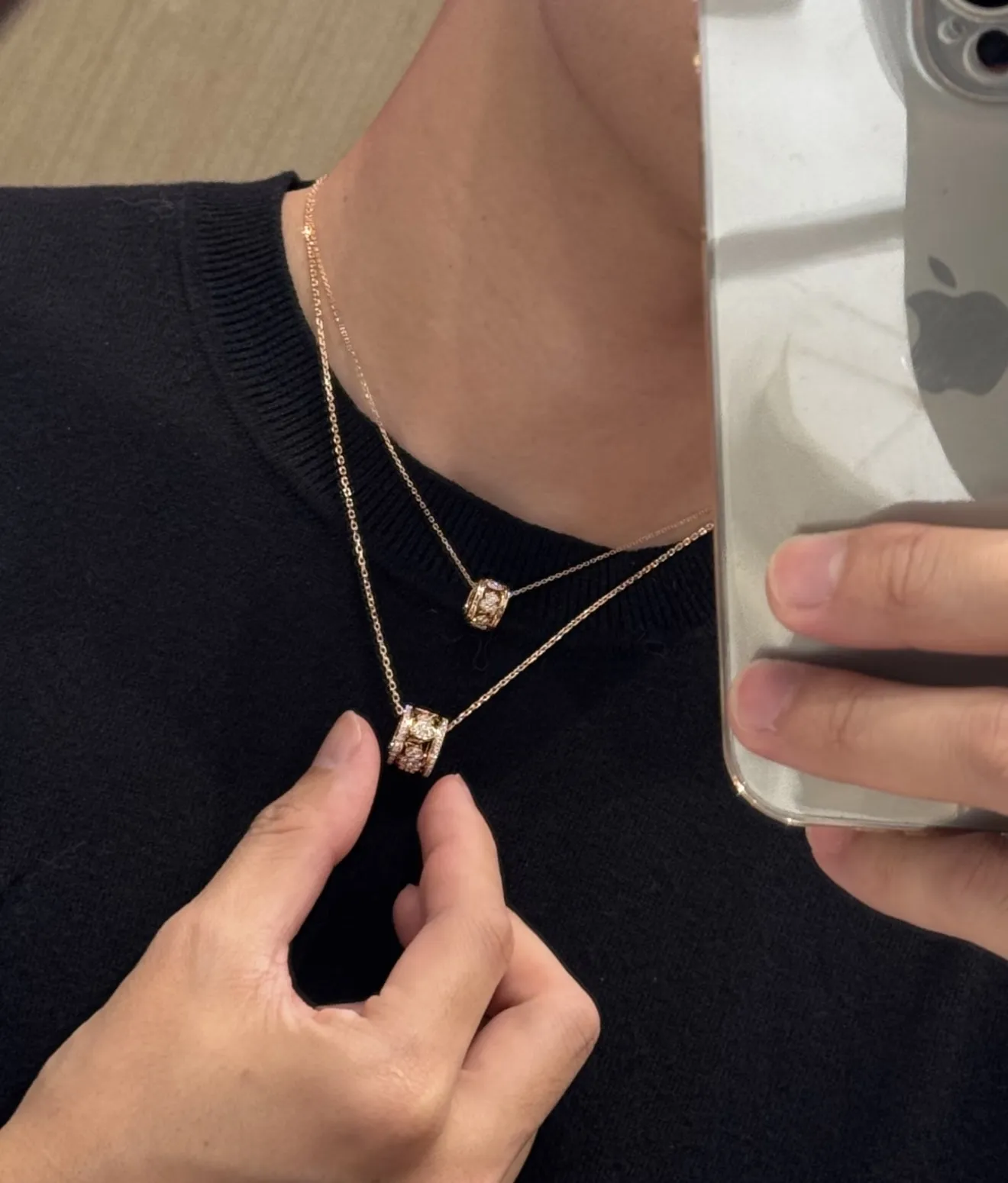 Wulu Crystal Pendant Necklace (Gold-Plated Brass) D14517046 — view 10