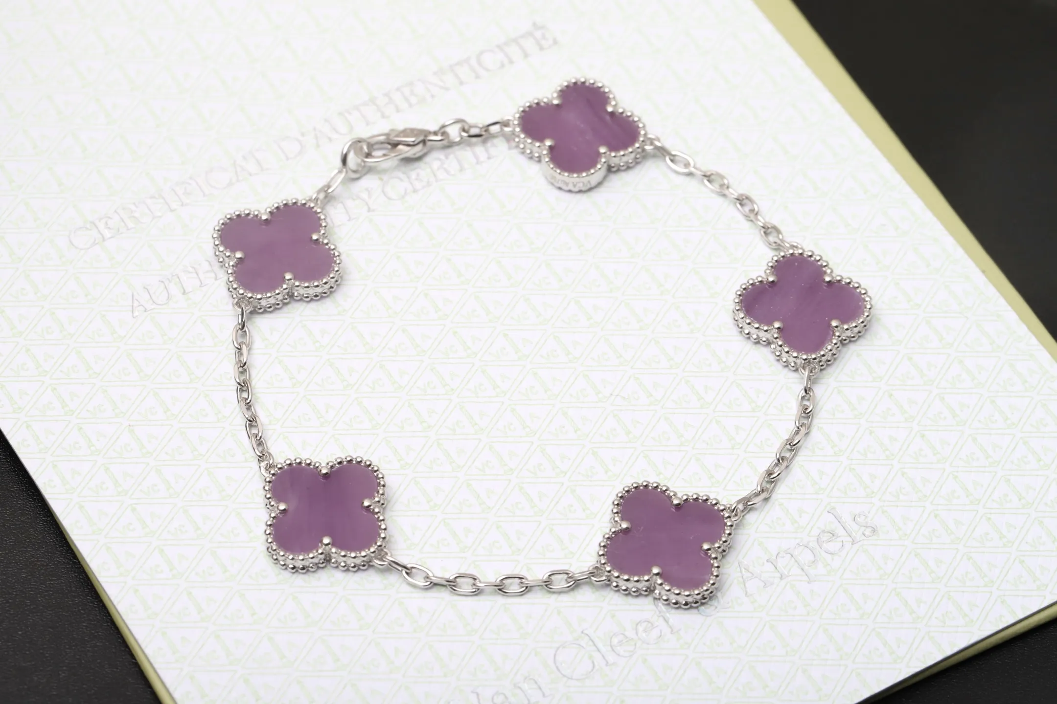 Vintage Alhambra 5-Motif Bracelet (Sterling Silver) D49016649 — view 2