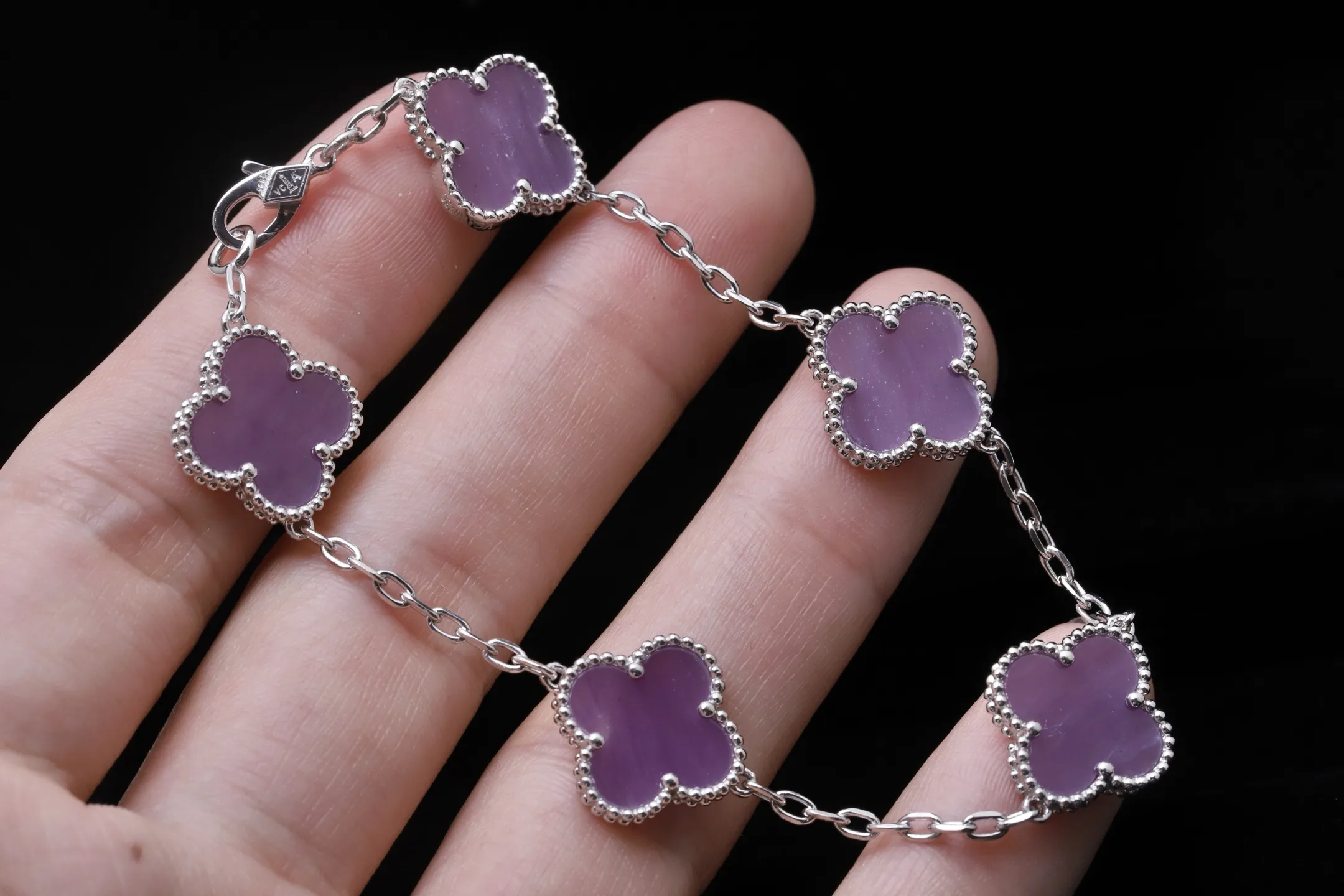 Vintage Alhambra 5-Motif Bracelet (Sterling Silver) D49016649 — view 4