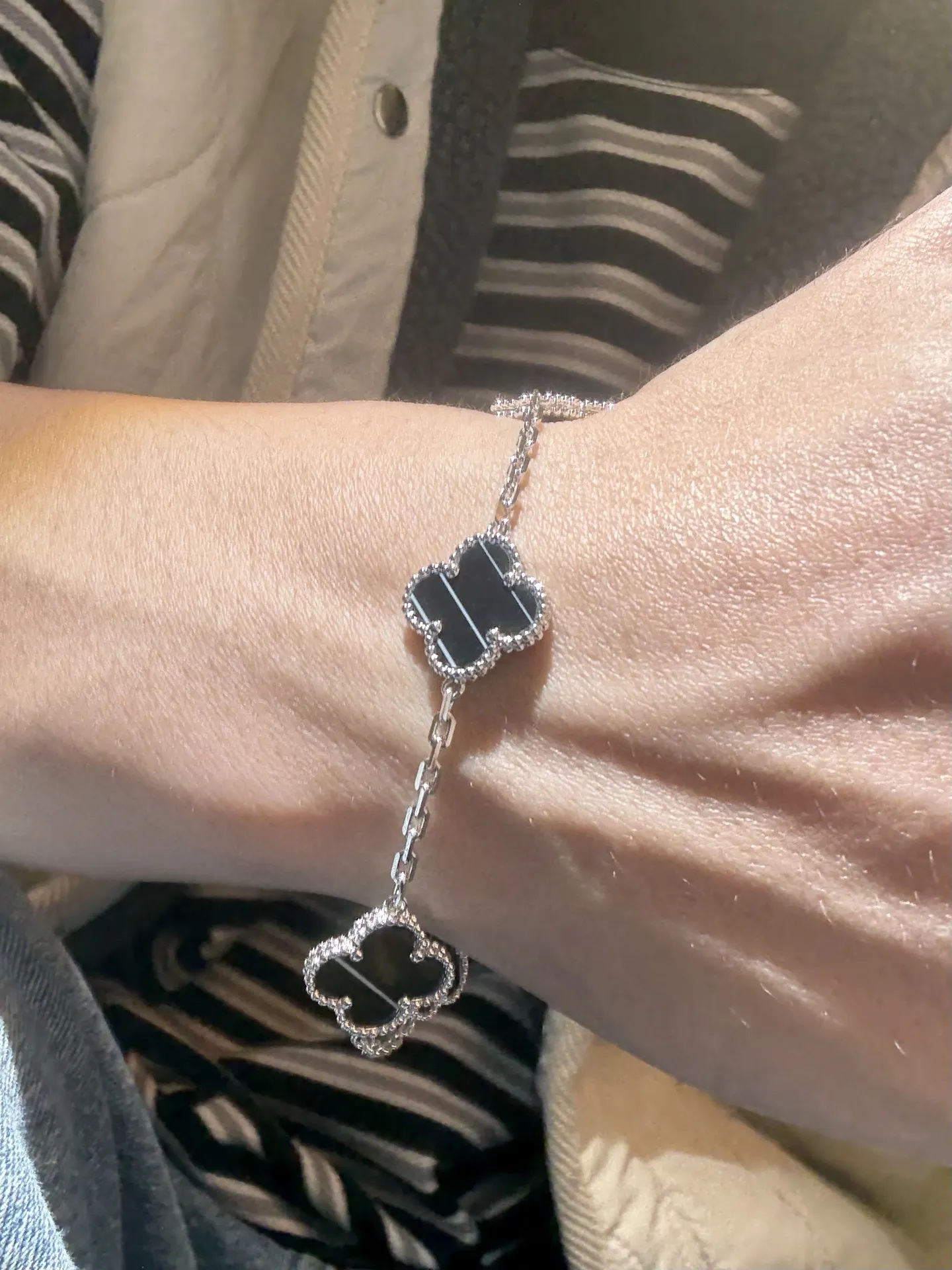 Vintage Alhambra 5-Motif Bracelet (Sterling Silver) D49016588 — view 9