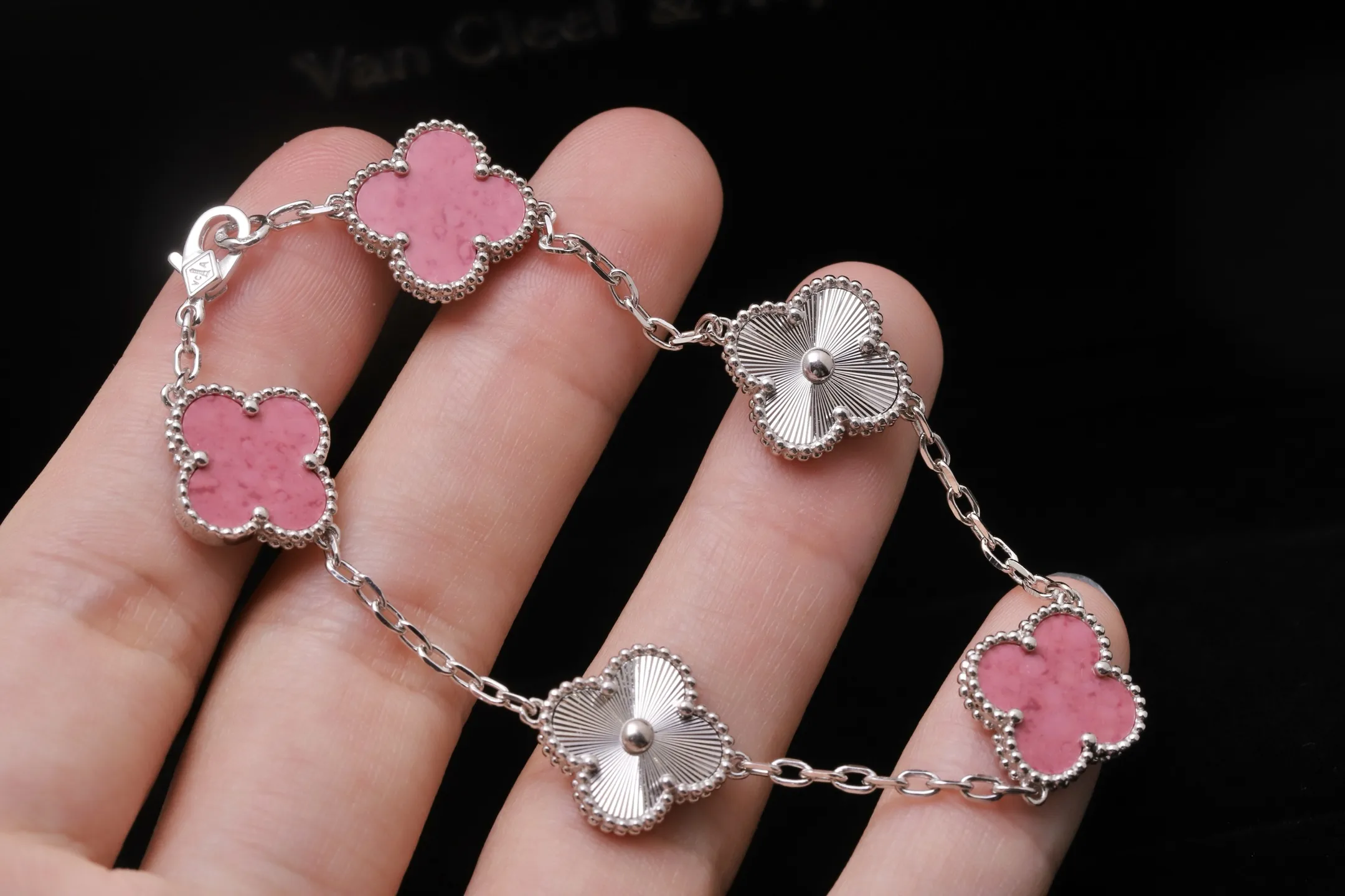 Vintage Alhambra 5-Motif Bracelet (Sterling Silver) D51016648 — view 4