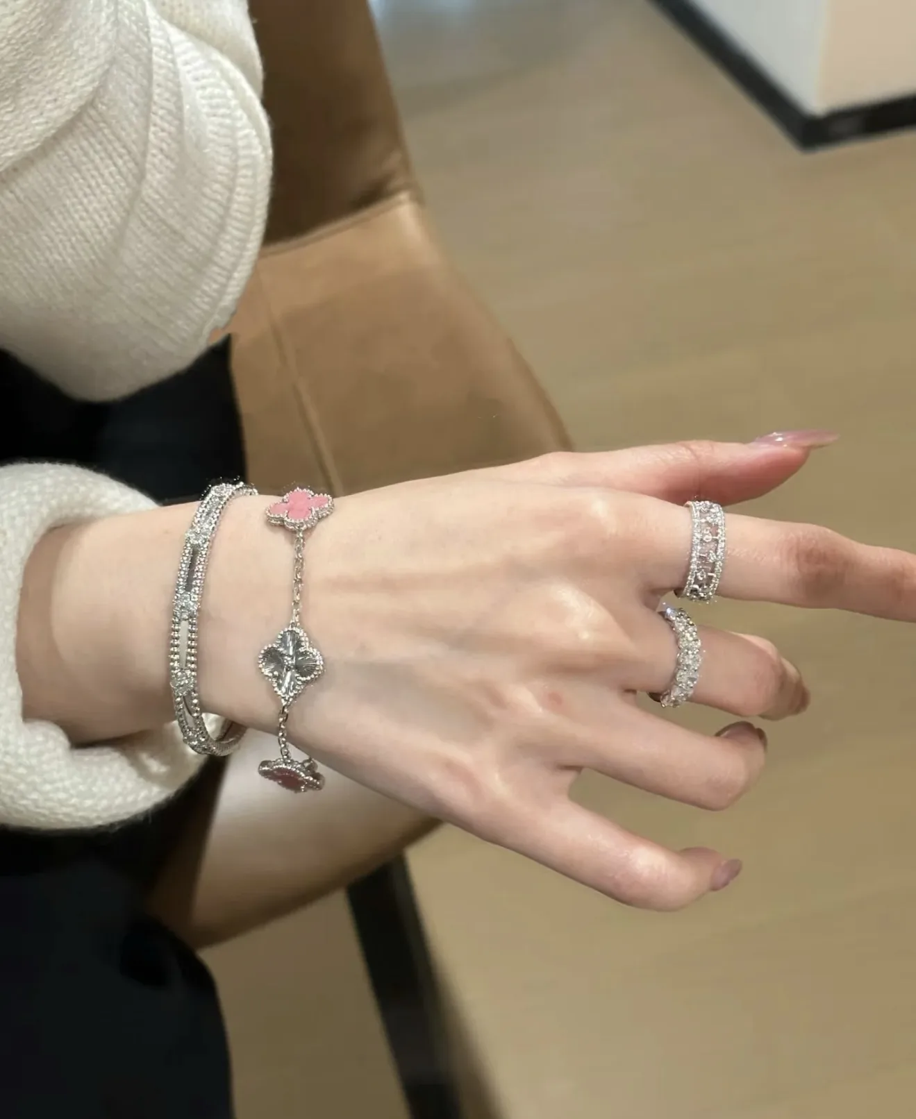 Vintage Alhambra 5-Motif Bracelet (Sterling Silver) D51016648 — view 9