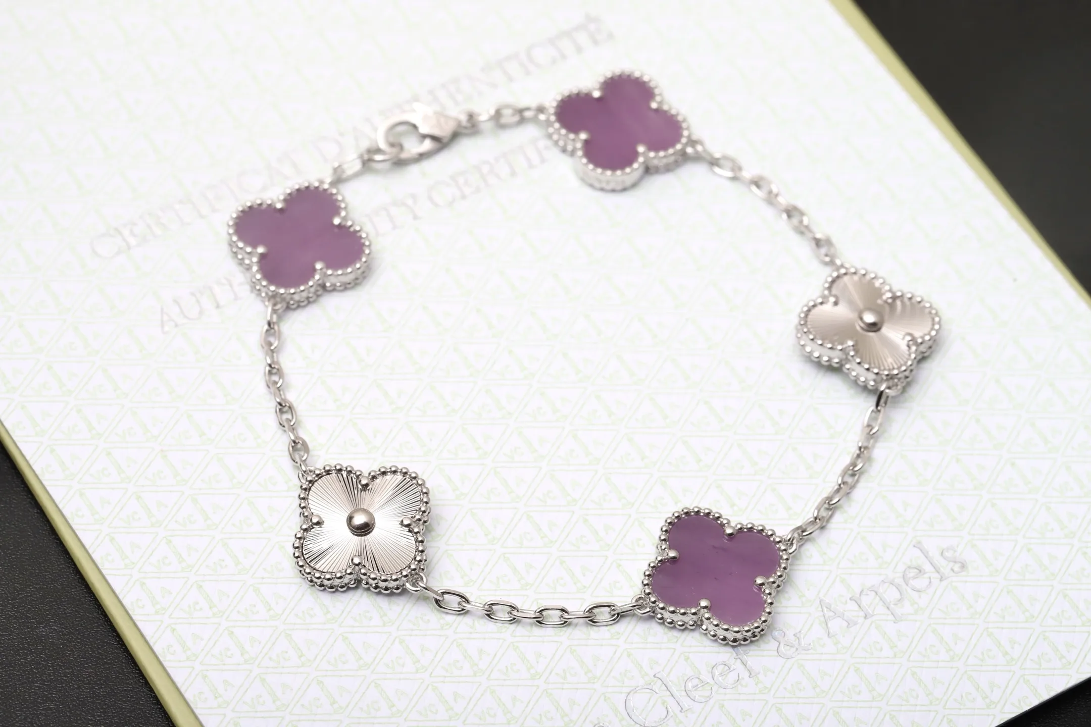 Vintage Alhambra 5-Motif Bracelet (Sterling Silver) D49016650 — view 2