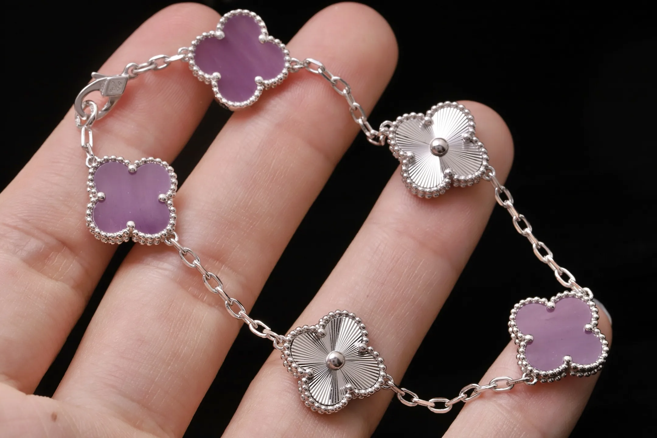 Vintage Alhambra 5-Motif Bracelet (Sterling Silver) D49016650 — view 4