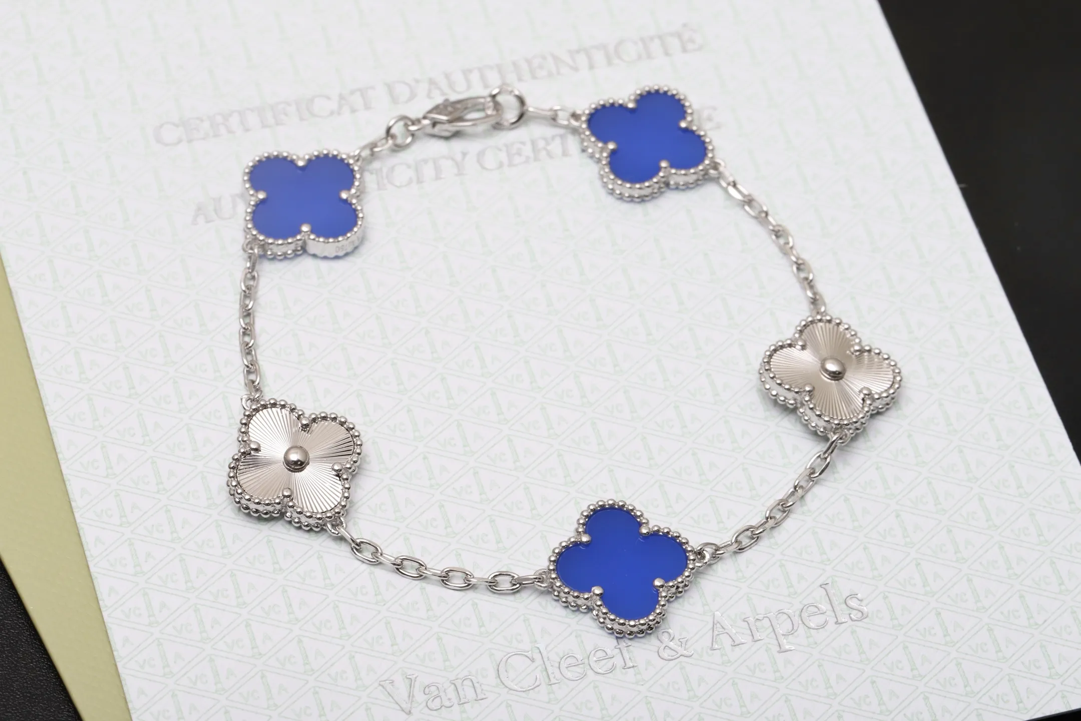 Vintage Alhambra 5-Motif Bracelet (Sterling Silver) D49016651 — view 2