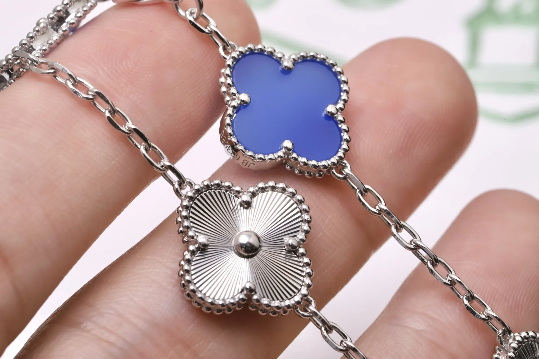 Vintage Alhambra 5-Motif Bracelet (Sterling Silver) D49016651 — view 5