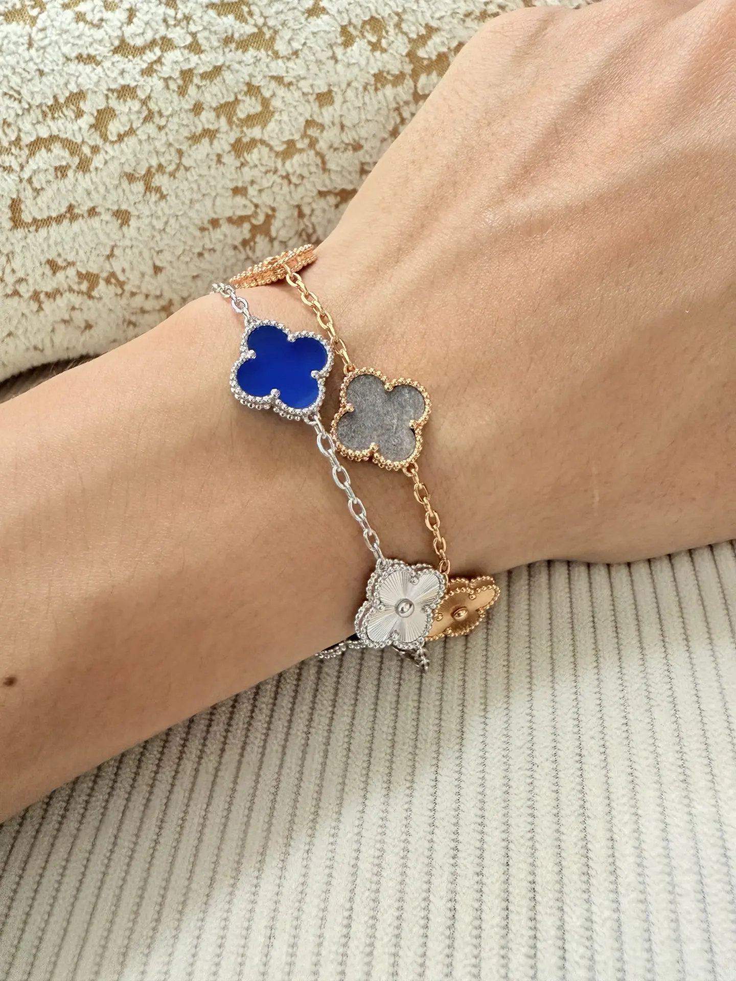 Vintage Alhambra 5-Motif Bracelet (Sterling Silver) D49016651 — view 9