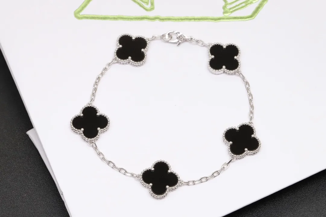 Vintage Alhambra 5-Motif Onyx Bracelet (Sterling Silver) D49016945 — view 3