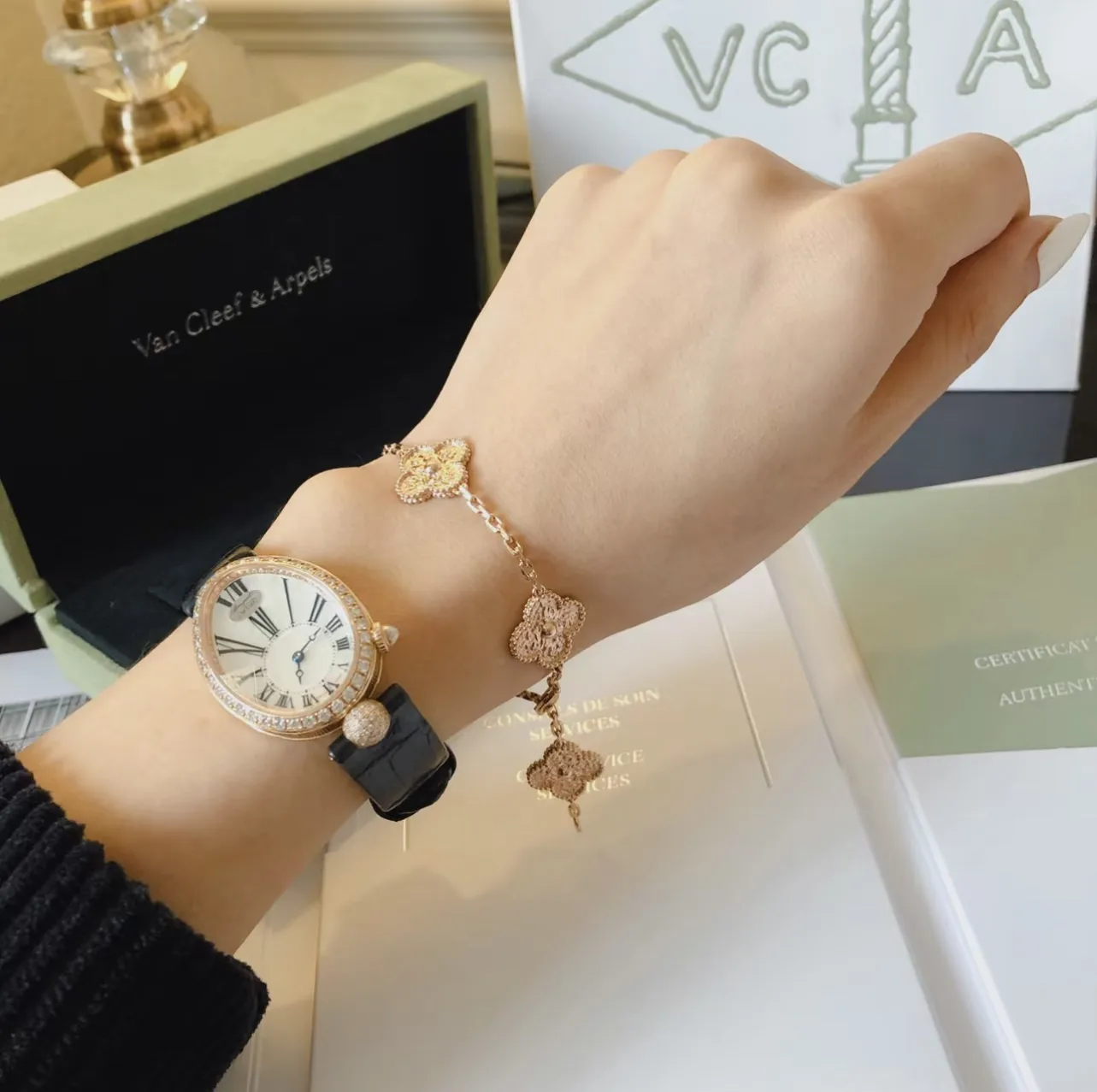Vintage Alhambra 5-Motif Bracelet (Sterling Silver) D55016644 — view 8