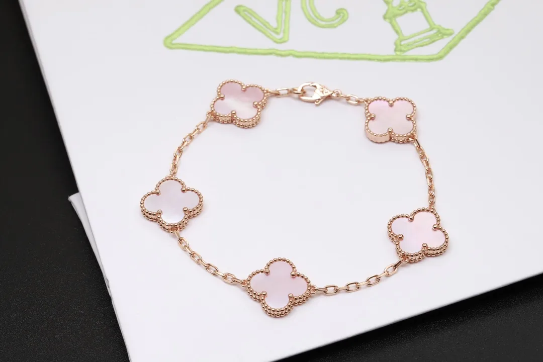 Vintage Alhambra 5-Motif Pink Shell Bracelet D52016642 — view 3