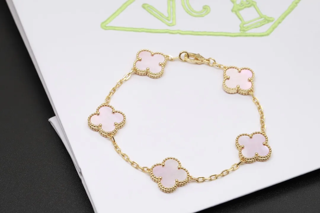 Vintage Alhambra 5-Motif Pink Shell Bracelet D52016642 — view 4