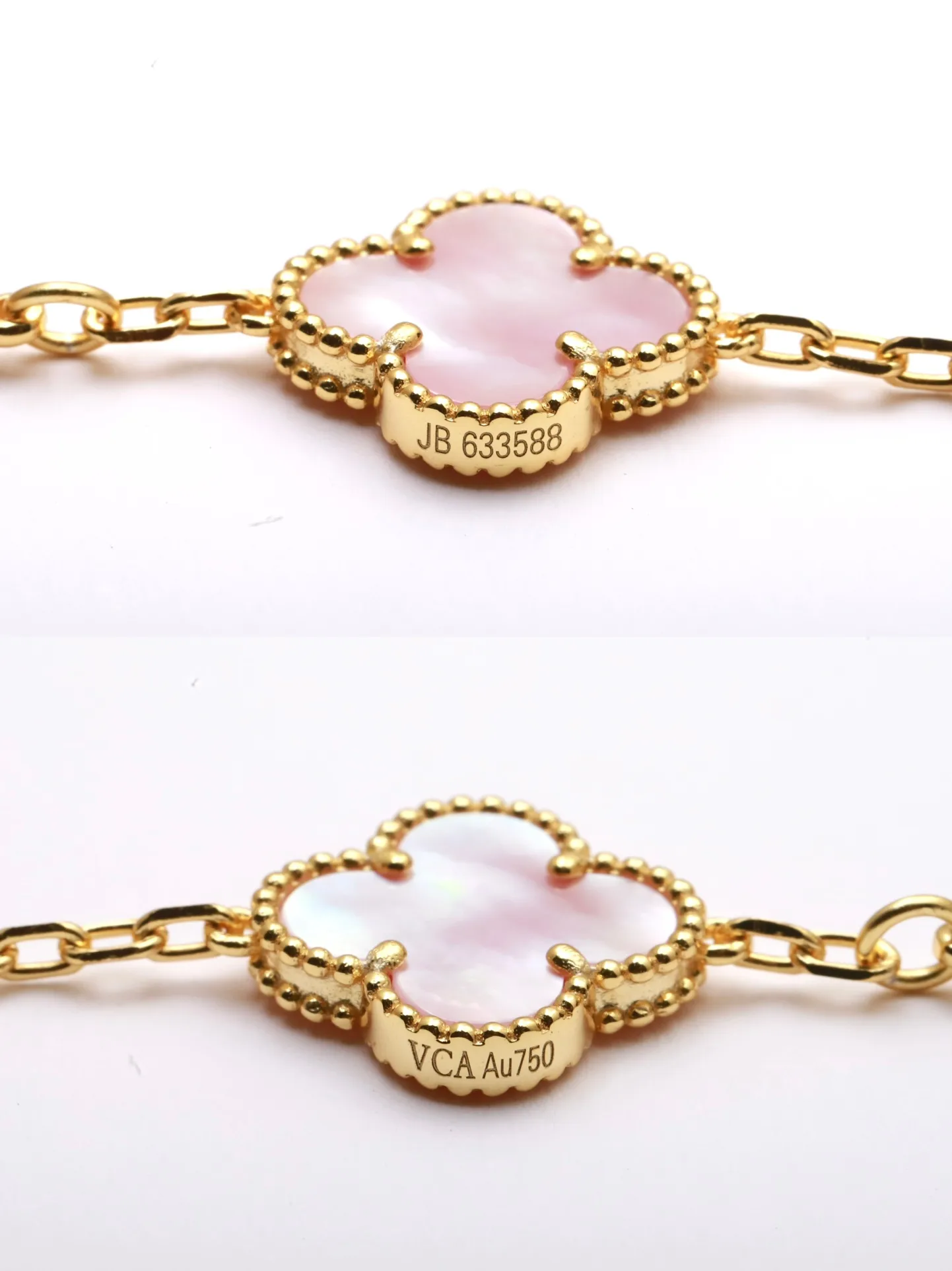 Alhambra 5-Motif Bracelet with Pink Shell and Crystals (Sterling Silver) D52516645 — view 7