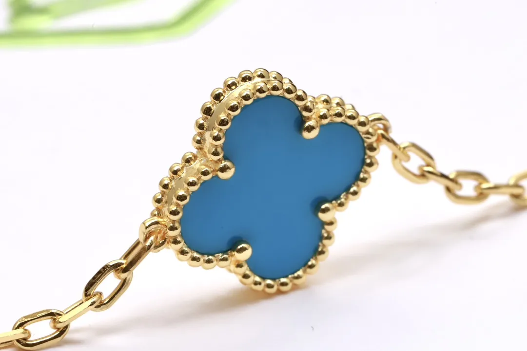 Alhambra 5-Motif Turquoise and Diamond Bracelet (Sterling Silver) D51016639 — view 6