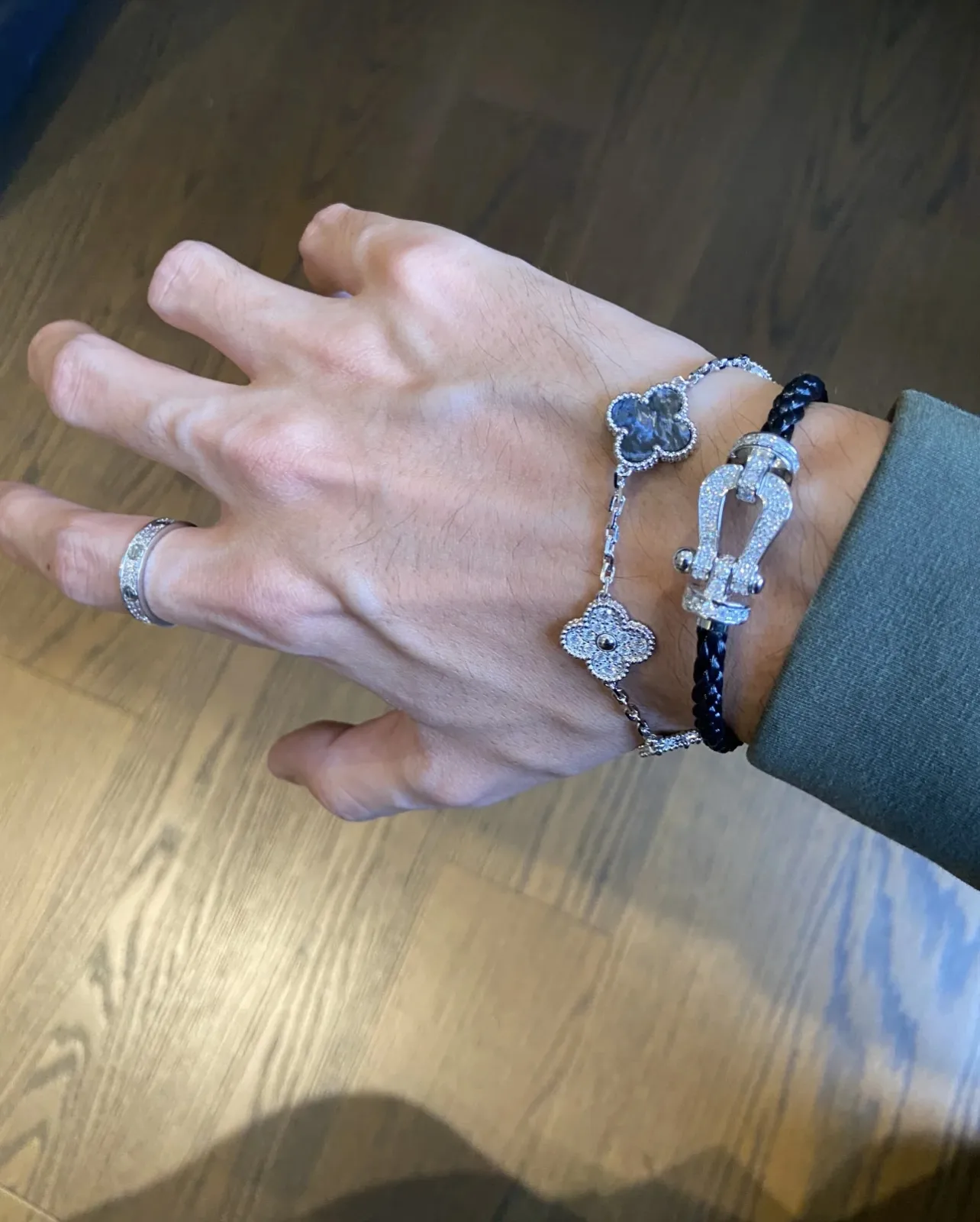 Vintage Alhambra 5-Motif Pietersite Bracelet (Sterling Silver) D51016646 — view 9