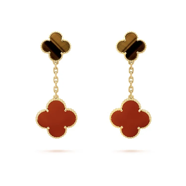 Vintage Alhambra 2-Motif Drop Earrings (Sterling Silver) D35016929